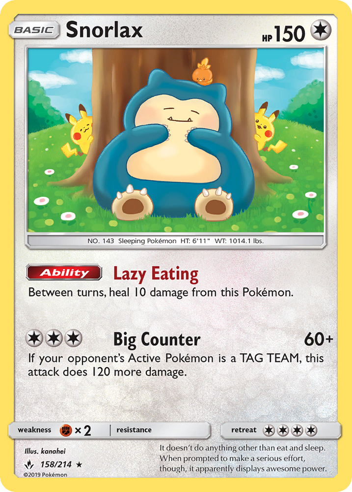 Snorlax (158/214) [Sun & Moon: Unbroken Bonds] Pokémon