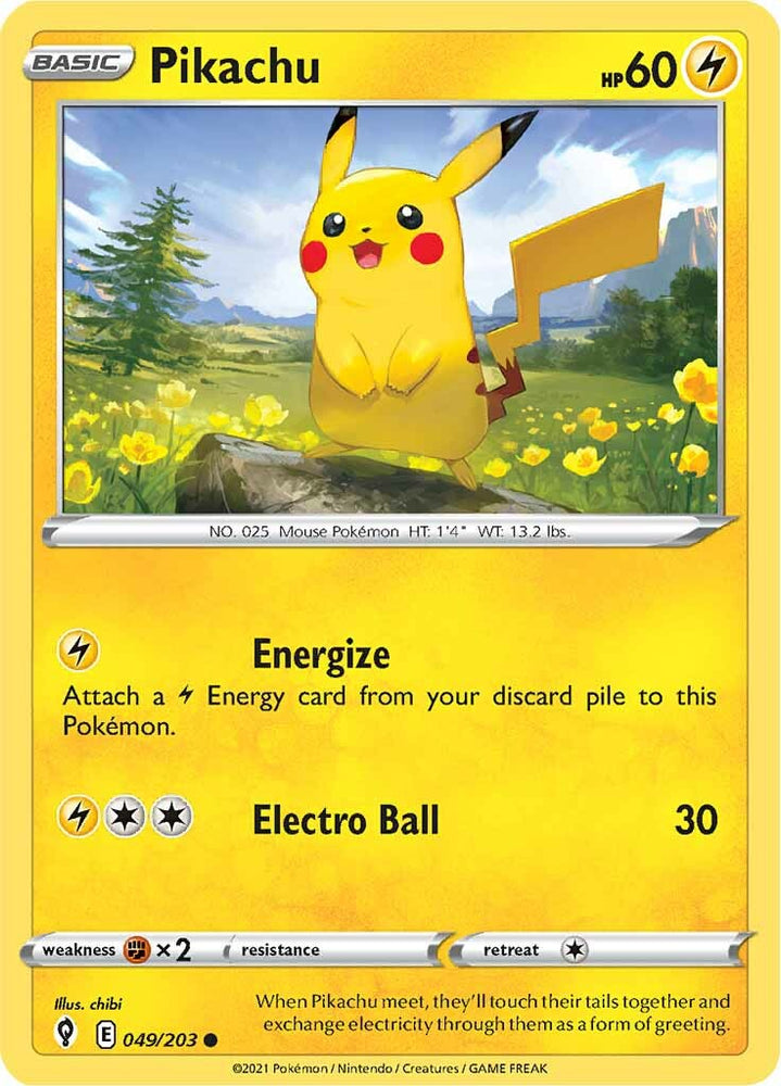 Pikachu (049/203) [Sword & Shield: Evolving Skies] Pokémon