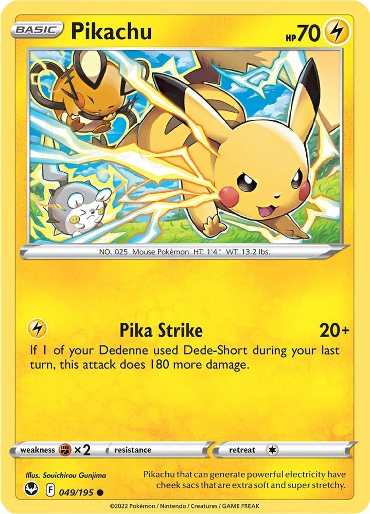 Pikachu (049/195) [Sword & Shield: Silver Tempest] Pokémon