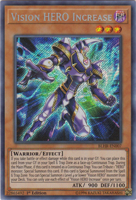 Vision Hero Increase [BLHR-EN007] Secret Rare Yu-Gi-Oh!