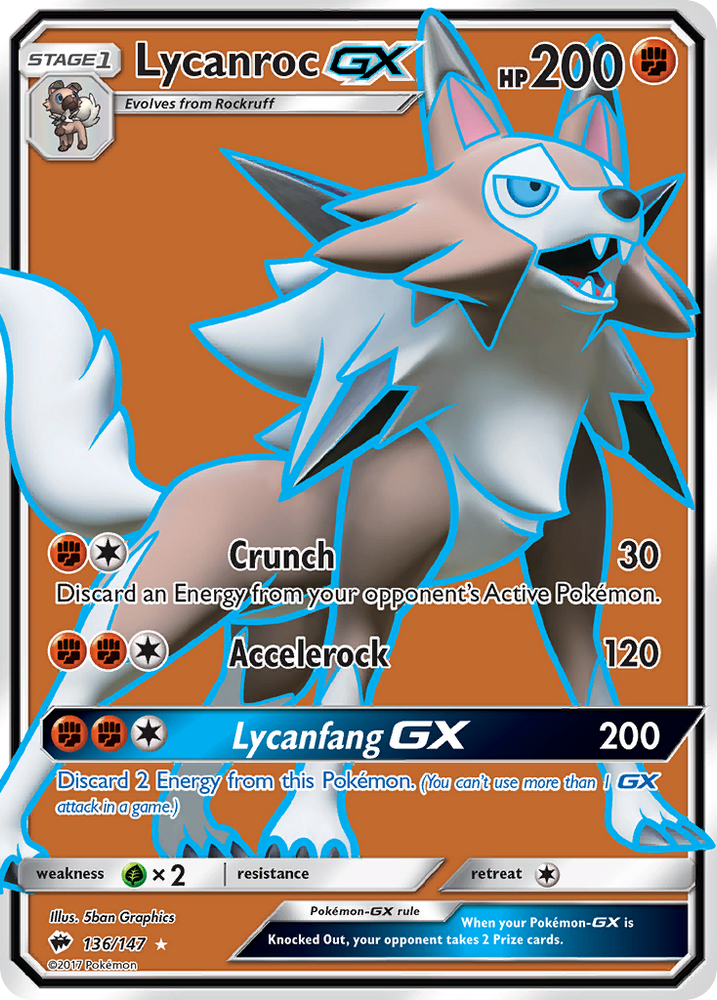 Lycanroc GX (136/147) [Sun & Moon: Burning Shadows] Pokémon