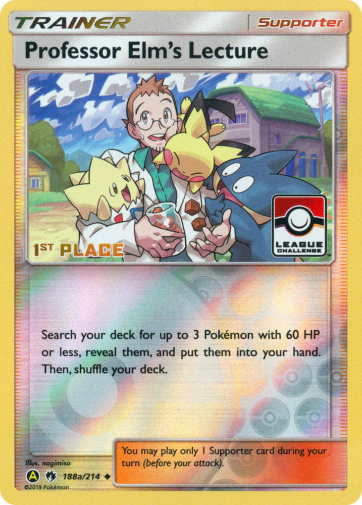 Professor Elm's Lecture (188a/214) (League Promo 1st Place) [Sun & Moon: Lost Thunder] Pokémon