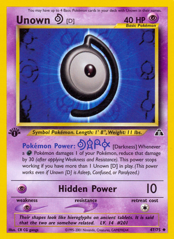 Unown [D] (47/75) [Neo Discovery 1st Edition] Pokémon
