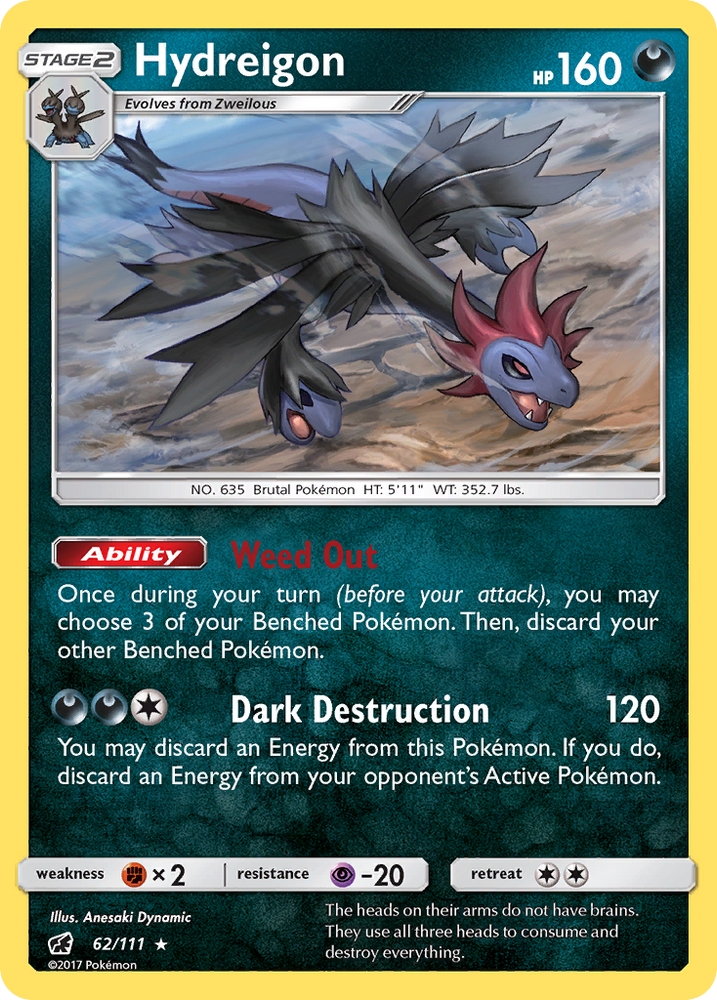 Hydreigon (62/111) [Sun & Moon: Crimson Invasion] Pokémon
