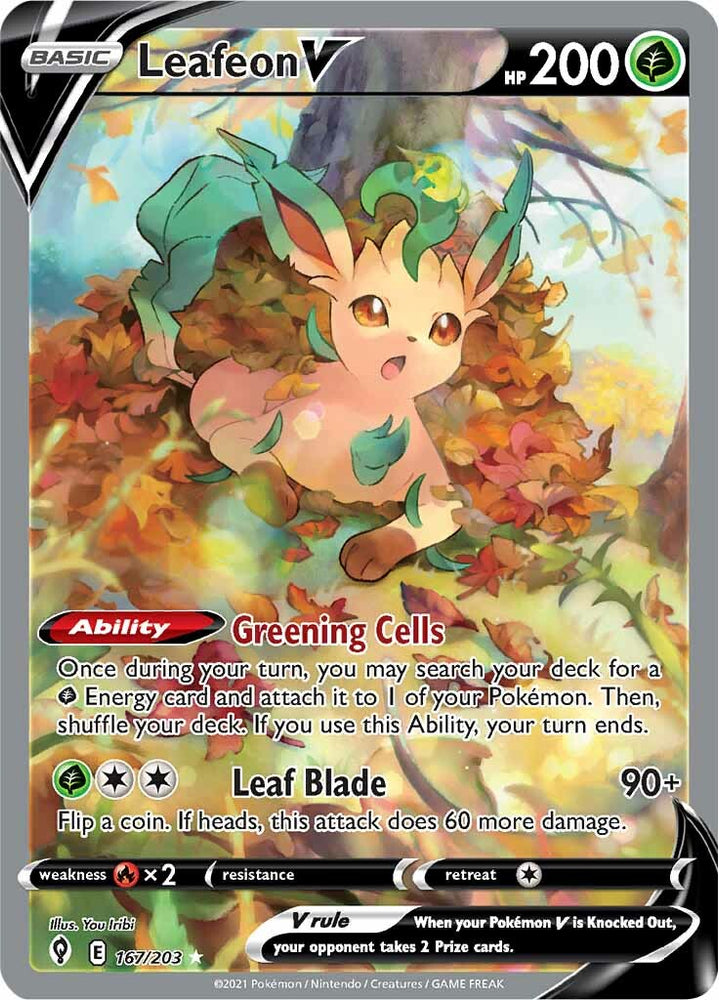 Leafeon V (167/203) [Sword & Shield: Evolving Skies] Pokémon