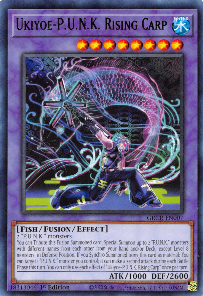 Ukiyoe-P.U.N.K. Rising Carp [GRCR-EN007] Rare Yu-Gi-Oh!