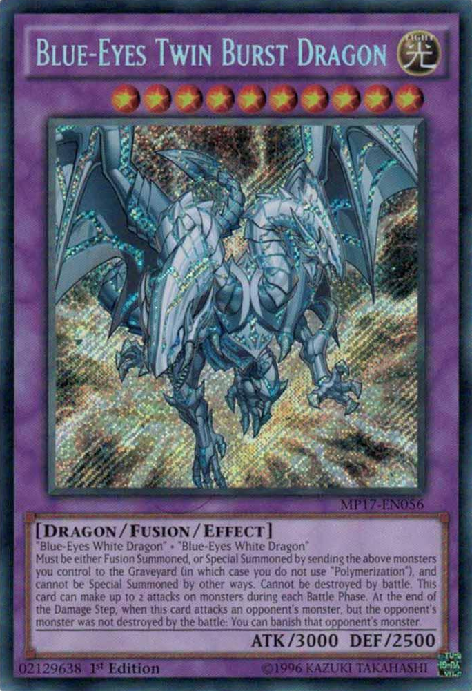 Blue-Eyes Twin Burst Dragon [MP17-EN056] Secret Rare Yu-Gi-Oh!