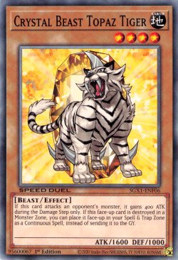 Crystal Beast Topaz Tiger [SGX1-ENF06] Common Yu-Gi-Oh!