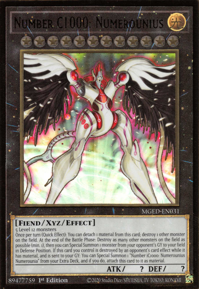 Number C1000: Numerounius [MGED-EN031] Gold Rare Yu-Gi-Oh!