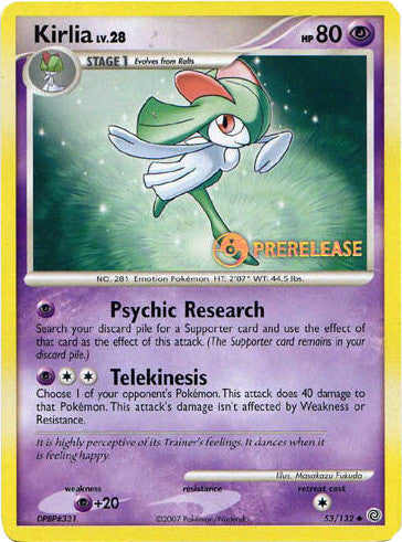 Kirlia (53/132) (Prerelease Promo) [Diamond & Pearl: Black Star Promos] Pokémon