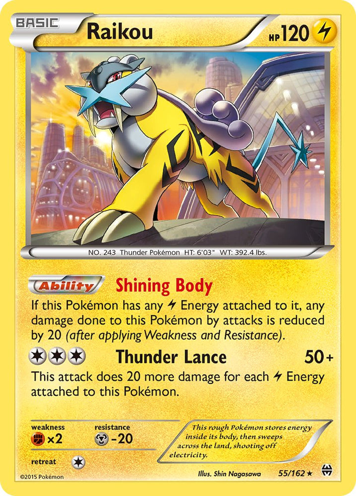 Raikou (55/162) (Cosmos Holo) (Blister Exclusive) [XY: BREAKthrough] Pokémon