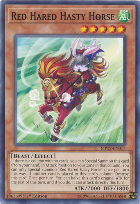 Red Hared Hasty Horse [MP19-EN017] Common Yu-Gi-Oh!