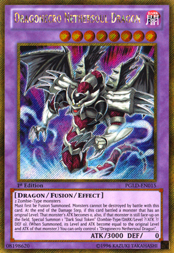 Dragonecro Nethersoul Dragon [PGLD-EN015] Gold Secret Rare Yu-Gi-Oh!