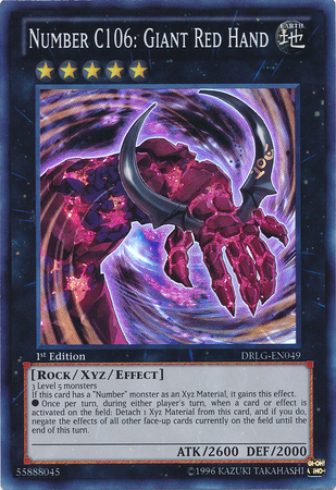 Number C106: Giant Red Hand [DRLG-EN049] Super Rare Yu-Gi-Oh!
