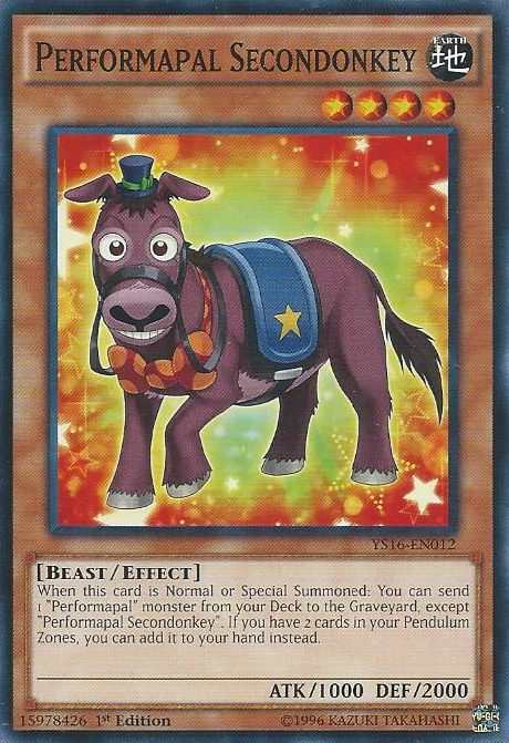 Performapal Secondonkey [YS16-EN012] Common Yu-Gi-Oh!