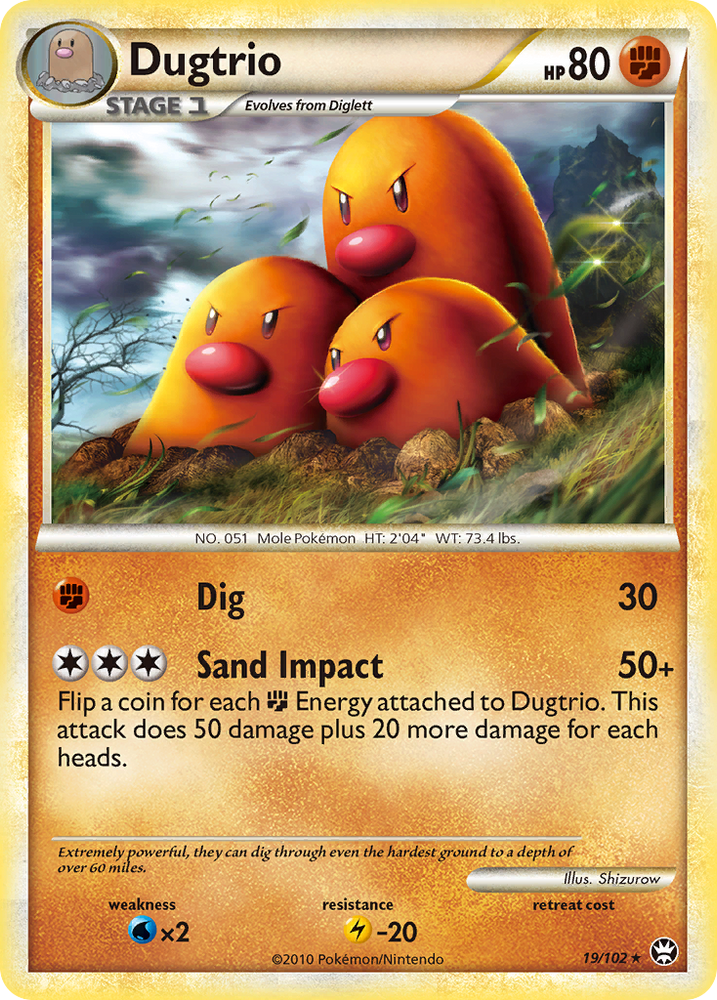 Dugtrio (19/102) [HeartGold & SoulSilver: Triumphant] Pokémon