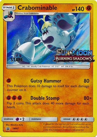 Crabominable (SM47) (Staff Prerelease Promo) [Sun & Moon: Black Star Promos] Pokémon