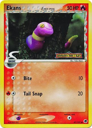 Ekans (47/101) (Delta Species) (Stamped) [EX: Dragon Frontiers] Pokémon