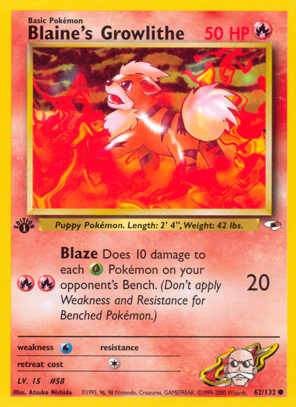 Blaine's Growlithe (62/132) [Gym Heroes 1st Edition] Pokémon