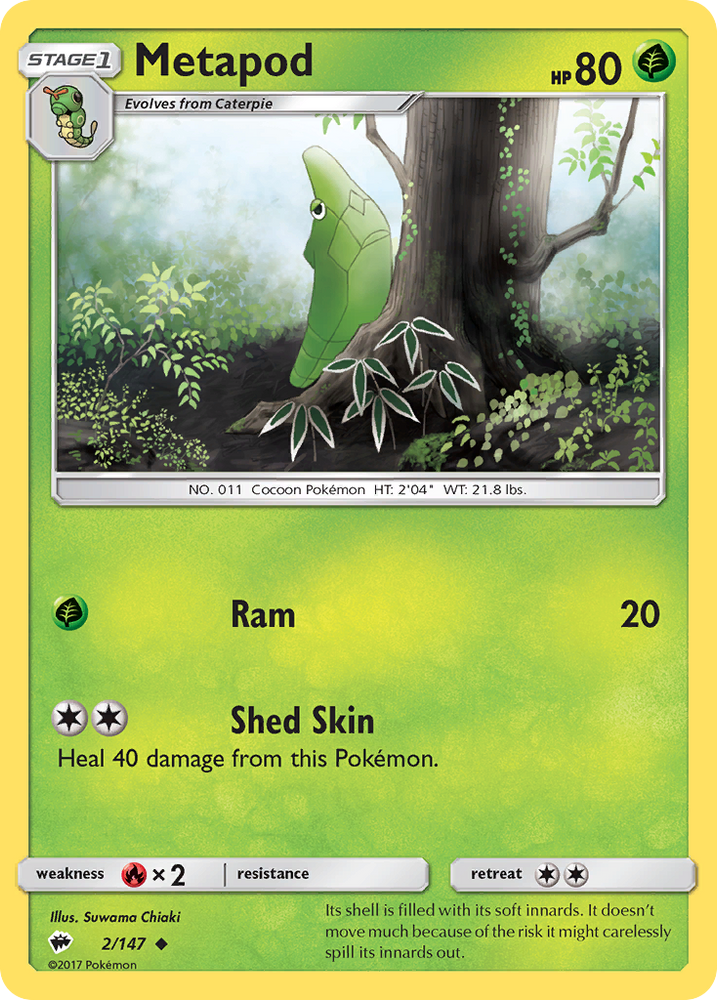 Metapod (2/147) [Sun & Moon: Burning Shadows] Pokémon