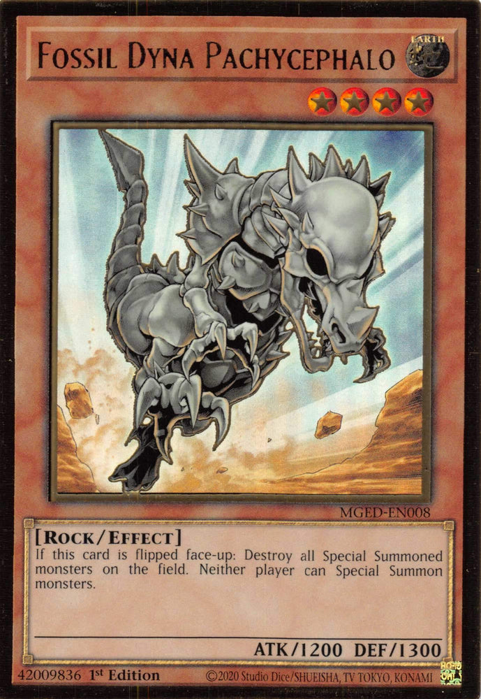 Fossil Dyna Pachycephalo [MGED-EN008] Gold Rare Yu-Gi-Oh!