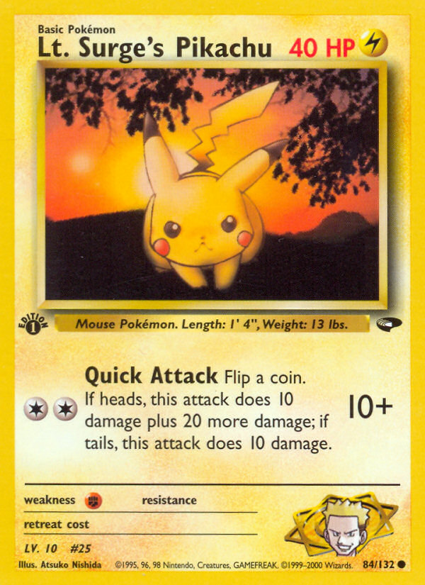 Lt. Surge's Pikachu (84/132) [Gym Challenge 1st Edition] Pokémon