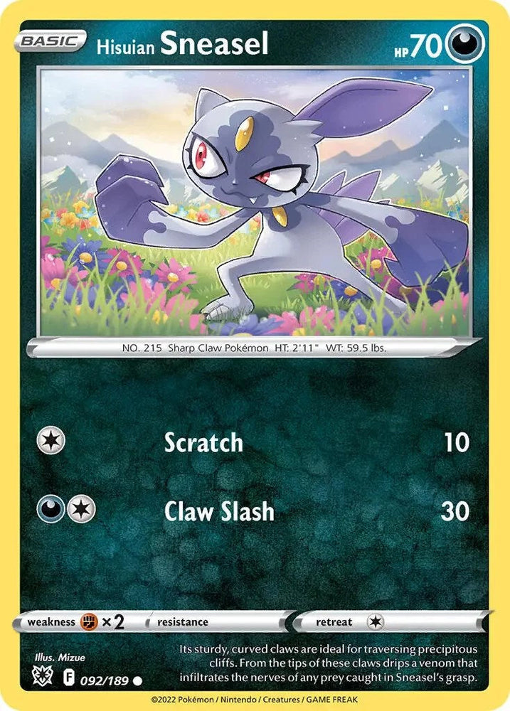 Hisuian Sneasel (092/189) (Theme Deck Exclusive) [Sword & Shield: Astral Radiance] Pokémon