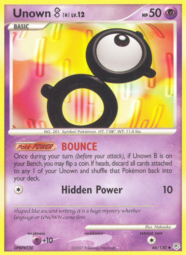Unown B (66/130) [Diamond & Pearl: Base Set] Pokémon