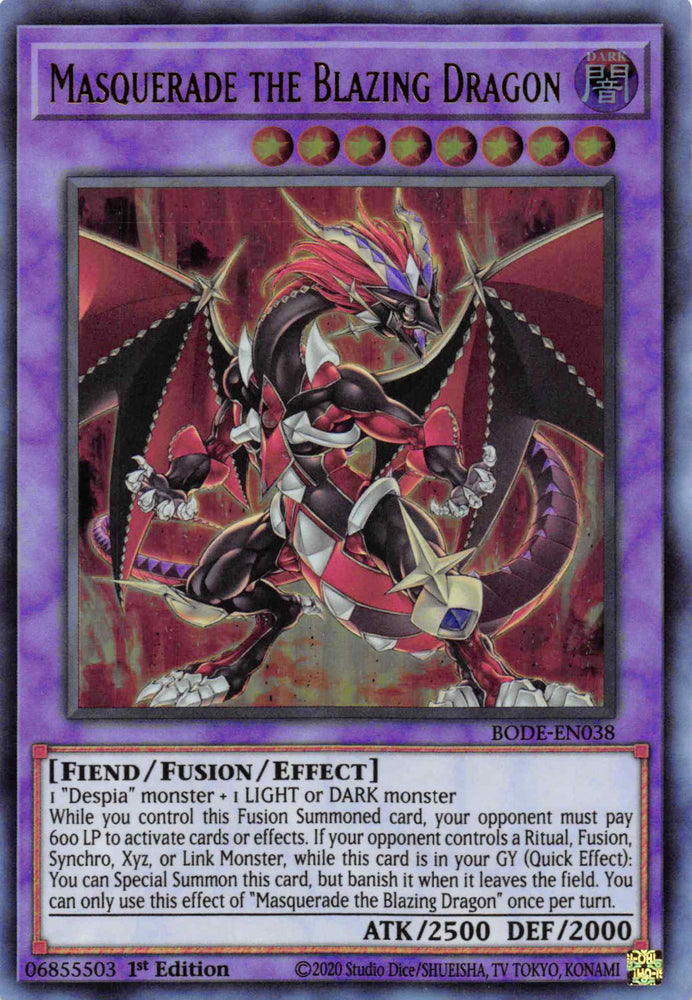 Masquerade the Blazing Dragon [BODE-EN038] Ultra Rare Yu-Gi-Oh!