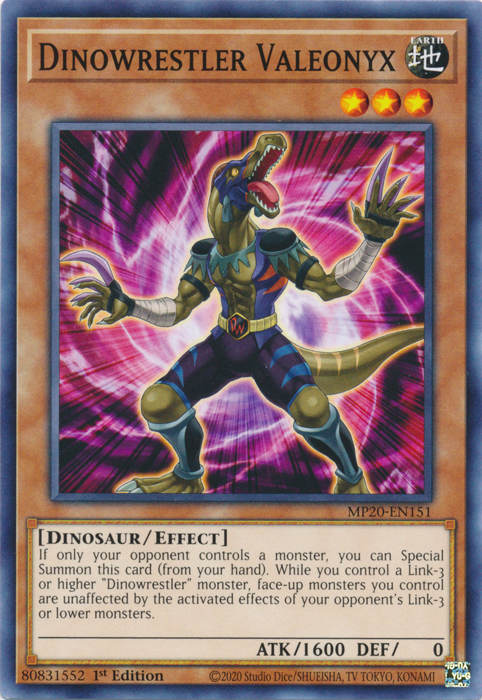 Dinowrestler Valeonyx [MP20-EN151] Common Yu-Gi-Oh!
