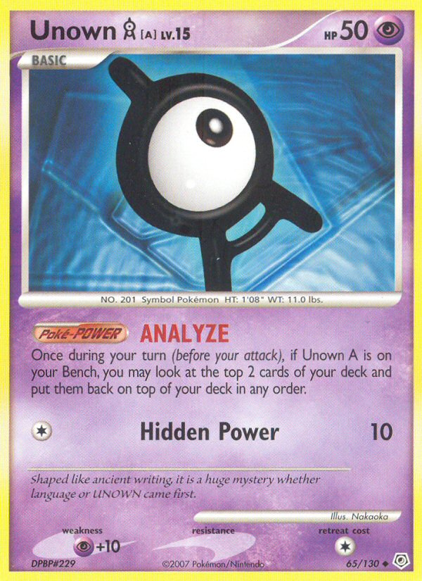 Unown A (65/130) [Diamond & Pearl: Base Set] Pokémon