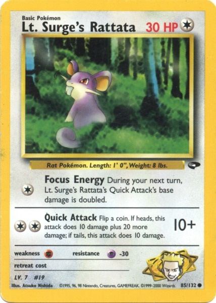 Lt. Surge's Rattata (85/132) [Gym Challenge Unlimited] Pokémon