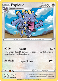 Exploud (137/185) [Sword & Shield: Vivid Voltage] Pokémon