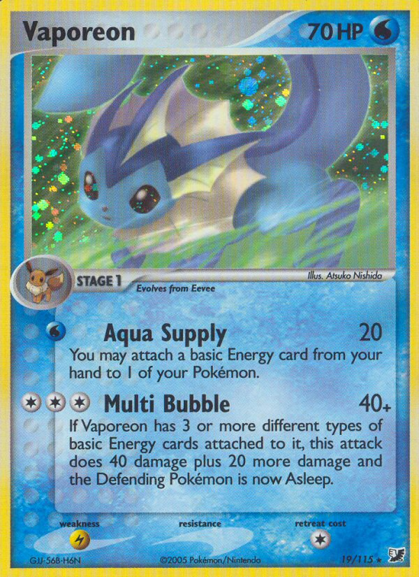 Vaporeon (19/115) [EX: Unseen Forces] Pokémon