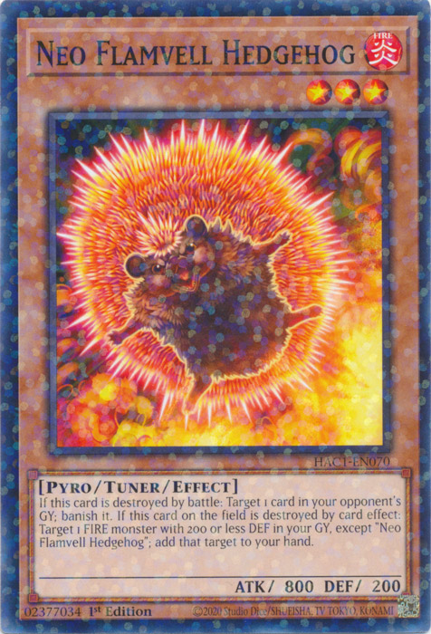 Neo Flamvell Hedgehog (Duel Terminal) [HAC1-EN070] Common Yu-Gi-Oh!