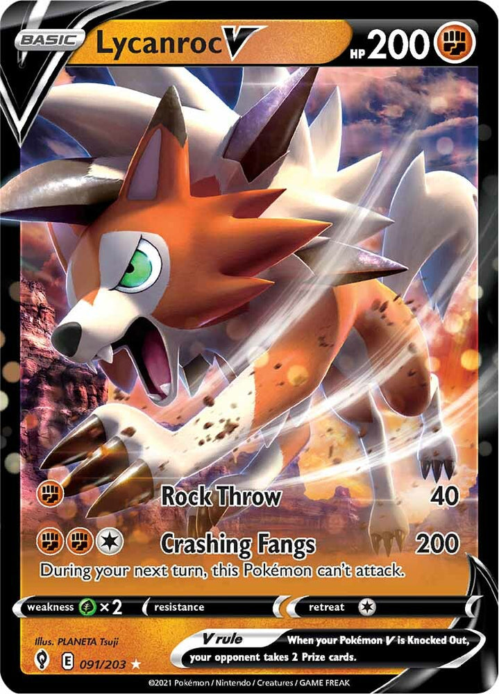 Lycanroc V (091/203) [Sword & Shield: Evolving Skies] Pokémon