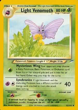 Light Venomoth (53/105) [Neo Destiny Unlimited] Pokémon