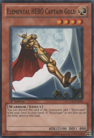 Elemental HERO Captain Gold [LCGX-EN026] Common - Yugioh Cards For Your TCG Needs!
