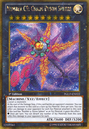 Number C9: Chaos Dyson Sphere [PGLD-EN022] Gold Secret Rare Yu-Gi-Oh!