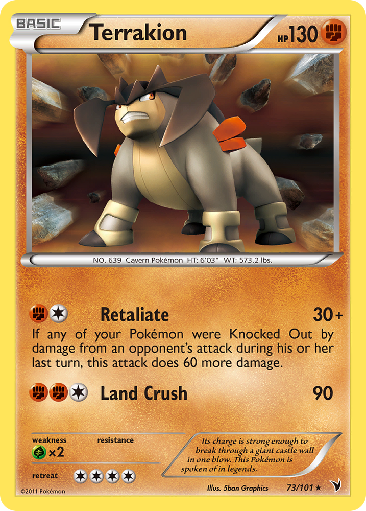 Terrakion (73/101) [Black & White: Noble Victories] Pokémon