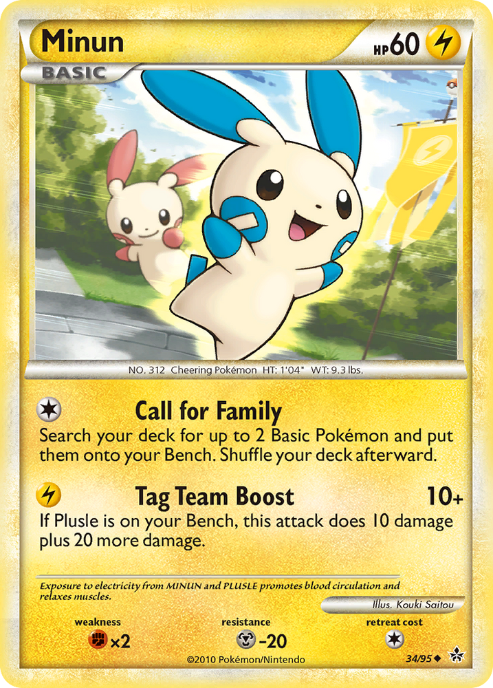 Minun (34/95) [HeartGold & SoulSilver: Unleashed] Pokémon