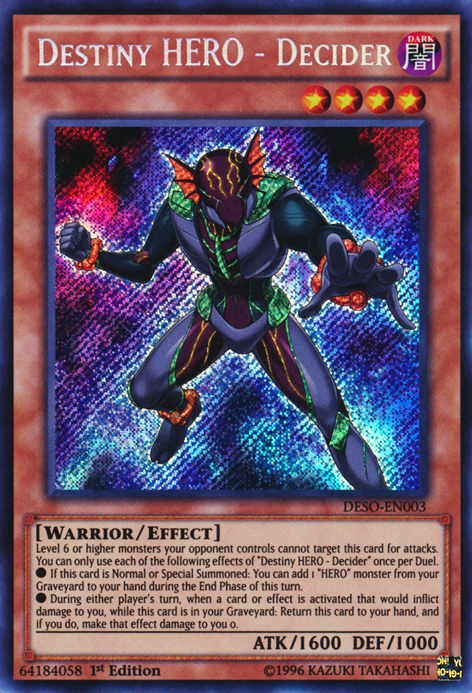 Destiny HERO - Decider [DESO-EN003] Secret Rare Yu-Gi-Oh!