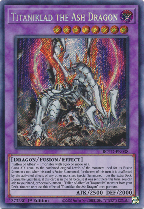 Titaniklad the Ash Dragon [ROTD-EN038] Secret Rare Yu-Gi-Oh!