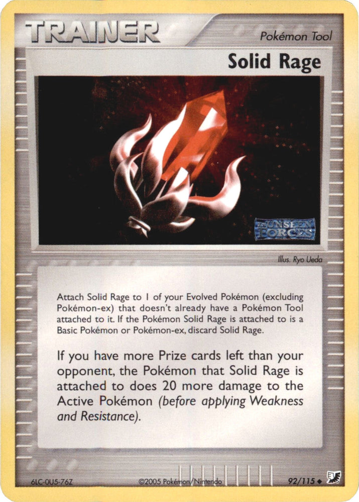 Solid Rage (92/115) (Stamped) [EX: Unseen Forces] Pokémon