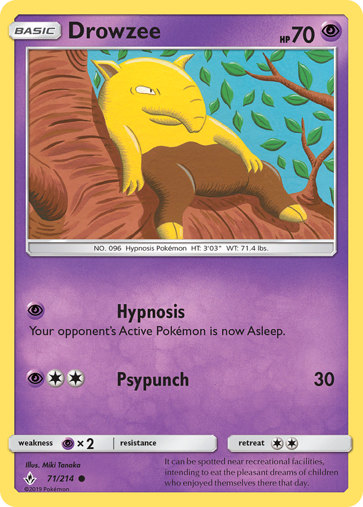 Drowzee (71/214) [Sun & Moon: Unbroken Bonds] Pokémon
