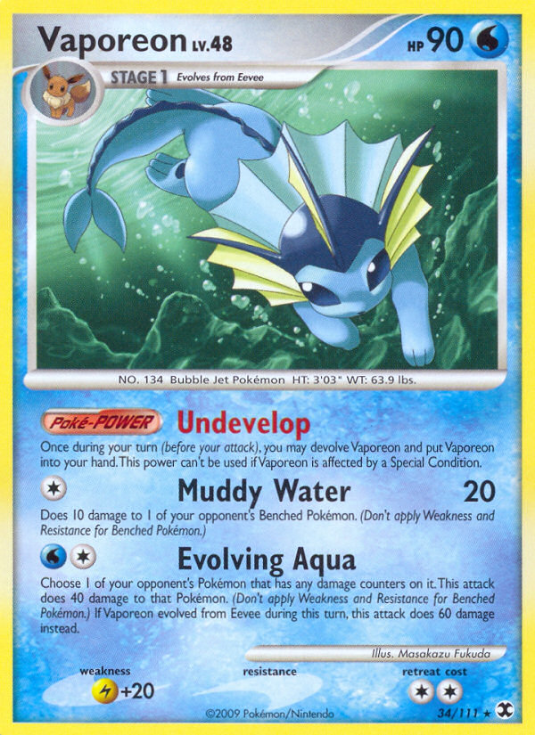 Vaporeon (34/111) [Platinum: Rising Rivals] Pokémon