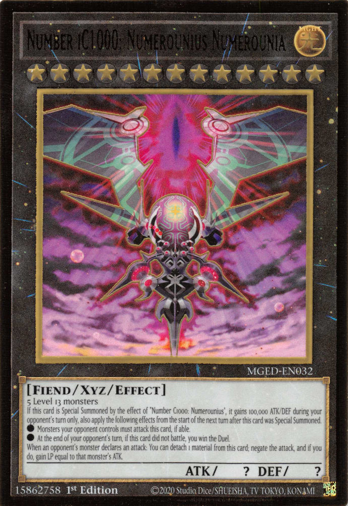 Number iC1000: Numerounius Numerounia [MGED-EN032] Gold Rare Yu-Gi-Oh!