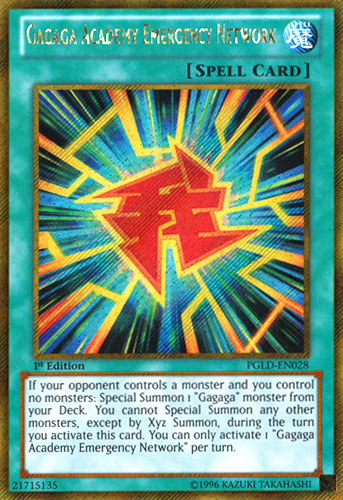 Gagaga Academy Emergency Network [PGLD-EN028] Gold Secret Rare Yu-Gi-Oh!