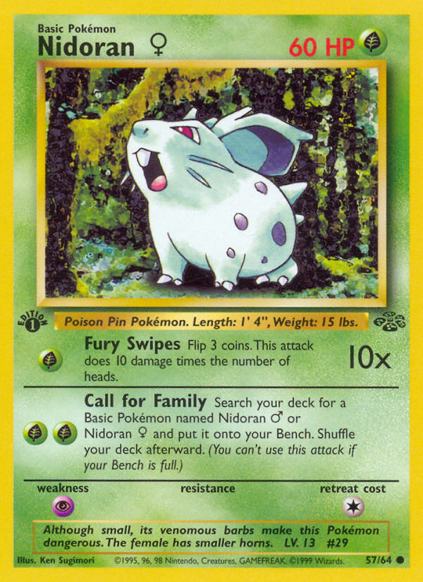 Nidoran (57/64) (Female) [Jungle 1st Edition] Pokémon