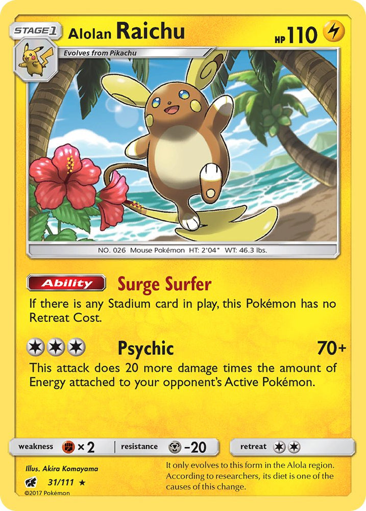 Alolan Raichu (31/111) (Theme Deck Exclusive) [Sun & Moon: Crimson Invasion] Pokémon